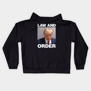 Real Donald Trump Mug Shot, Law & Order Kids Hoodie